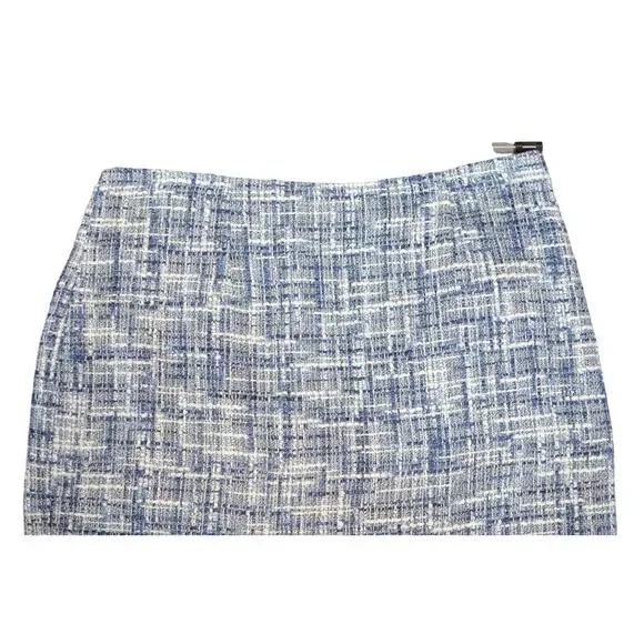 Calvin Klein Women's Tweed Pencil Skirt in Cream Blue Multi